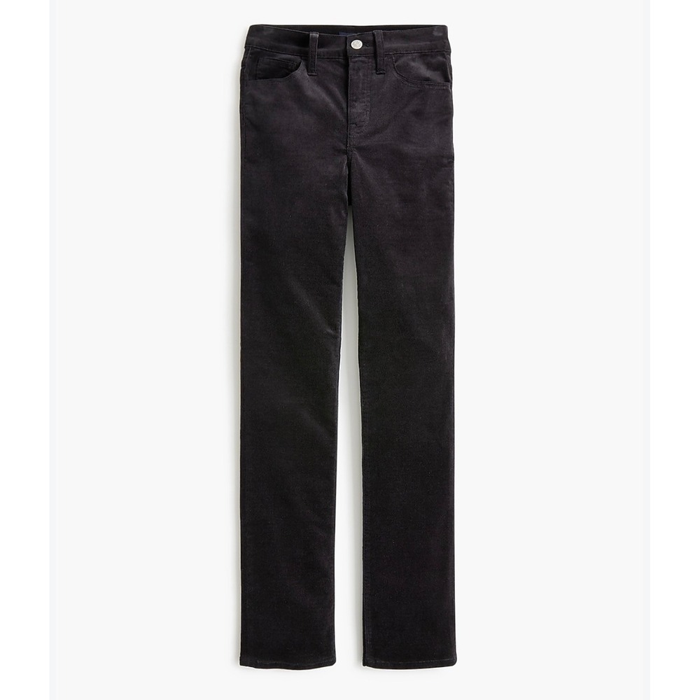 J.Crew Womens Black Corduroy Straight Leg Pants Size 29 Re-Imagined Cotton Blend